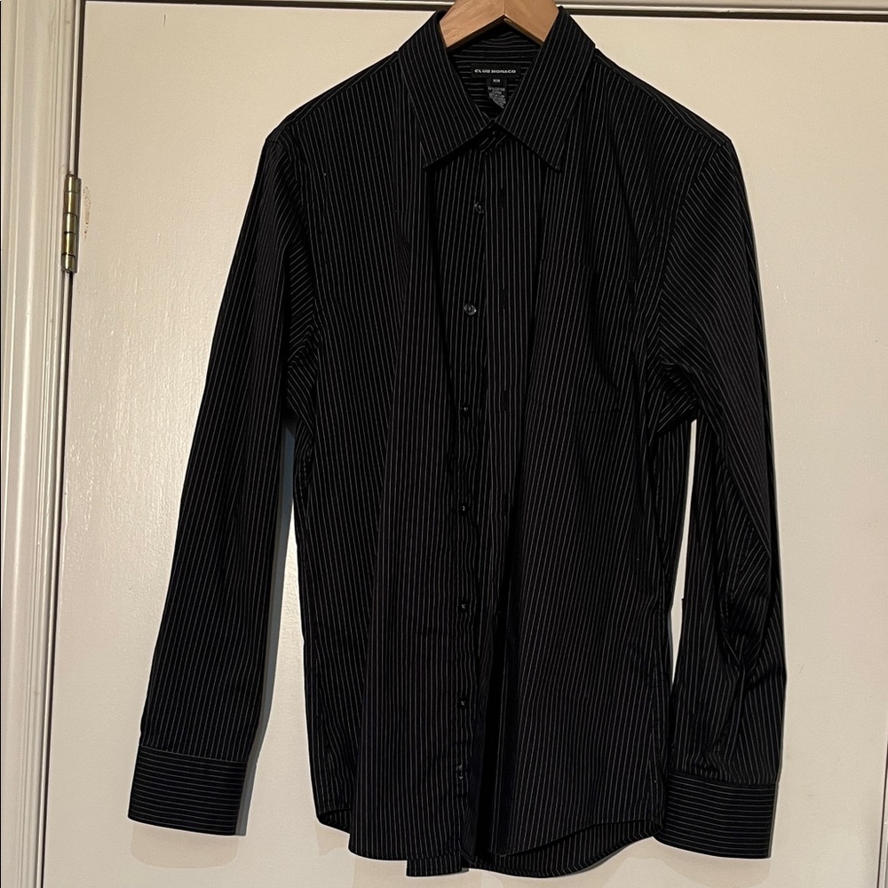 Club Monaco Black Pinstripe Dress Shirt